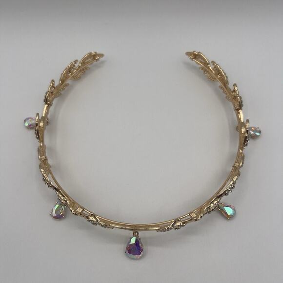 Gold Elf Fairy Tiara with Iridescent Gem & 4 Elf Ears Halloween Cosplay Princess - Picture 7 of 12